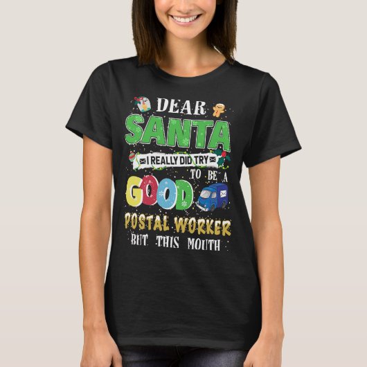 Santa親愛 Iは優秀な郵便局員Chを目指した Tシャツ (正面)