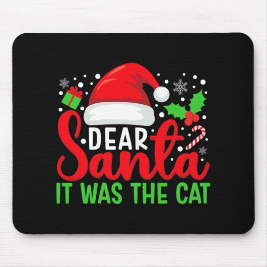 Santa親愛 Itは猫にマッチする家族のクリスマだった マウスパッド (正面)