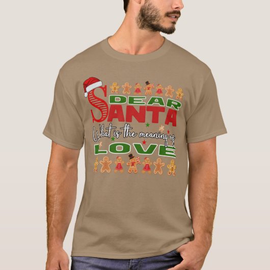 Santa親愛 Love Abugyデザインの意味 Tシャツ (正面)