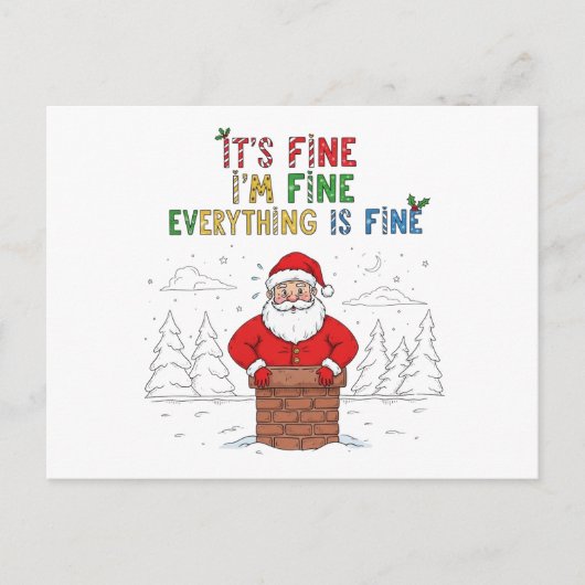 Santa おもしろい Everythingは素晴らし シーズンポストカード (正面)