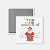 Santa おもしろい Everythingは素晴らし マグネット (正面/裏面)