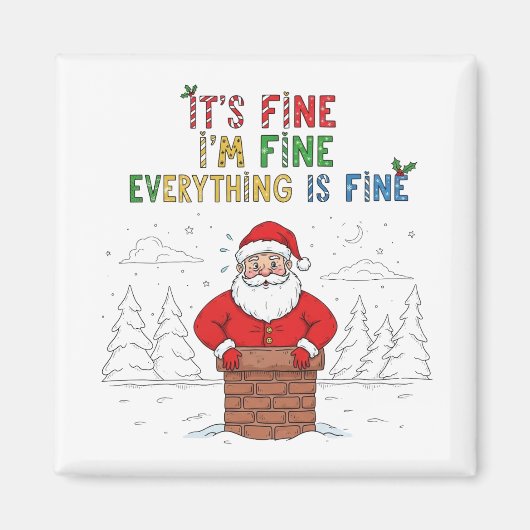 Santa おもしろい Everythingは素晴らし マグネット (正面)