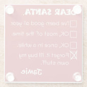 Santa おもしろい I'Ve Good Holiday Checklist ガラスコースター (裏面)