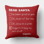 Santa おもしろい I'Ve Good Holiday Checklist クッション (裏面)