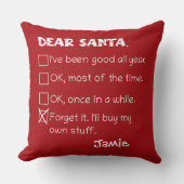 Santa おもしろい I'Ve Good Holiday Checklist クッション (正面)