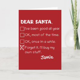 Santa おもしろい I'Ve Good Holiday Checklist シーズンカード
