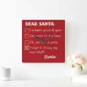 Santa おもしろい I'Ve Good Holiday Checklist スクエア壁時計 (ホーム)