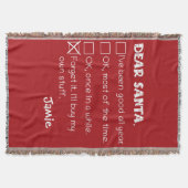 Santa おもしろい I'Ve Good Holiday Checklist スローブランケット (正面)