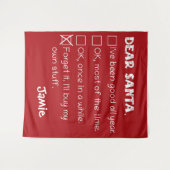 Santa おもしろい I'Ve Good Holiday Checklist タペストリー (正面(横))