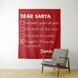 Santa おもしろい I'Ve Good Holiday Checklist タペストリー