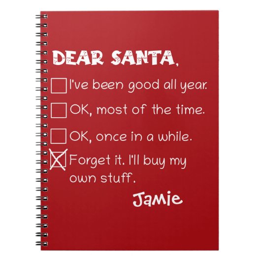 Santa おもしろい I'Ve Good Holiday Checklist ノートブック (正面)
