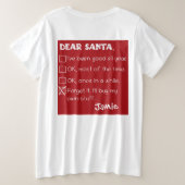 Santa おもしろい I'Ve Good Holiday Checklist プラスサイズTシャツ (デザイン裏面)