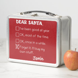 Santa おもしろい I'Ve Good Holiday Checklist メタルランチボックス