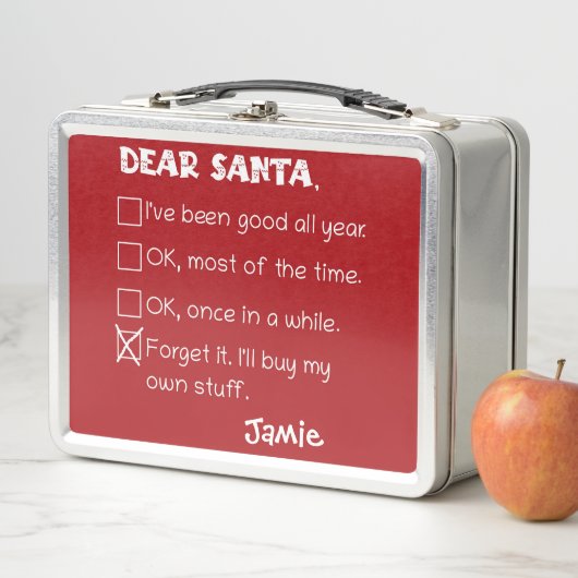 Santa おもしろい I'Ve Good Holiday Checklist メタルランチボックス (インサイチュ)