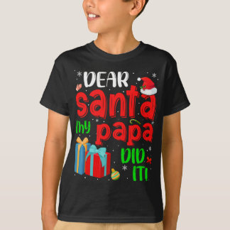 Santa おもしろい My Papa親愛はクリスマスのパジャマF Tシャツ