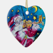 SANTA インスパイアレッドルビージェムストーンハート セラミックオーナメント (右)