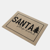 Santa ストップ Here、Christmas Tree形式 ドアマット (アングル)