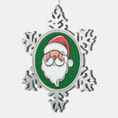 Santa スノーフレークピューターオーナメント (右)