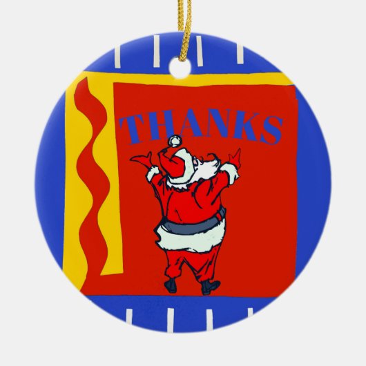 Santa、感謝してい追加、編集文字 セラミックオーナメント (正面)