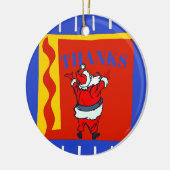 Santa、感謝してい追加、編集文字 セラミックオーナメント (左)