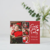 Santa 来 Early Birth Announcement写真 ポストカード (スタンド正面)