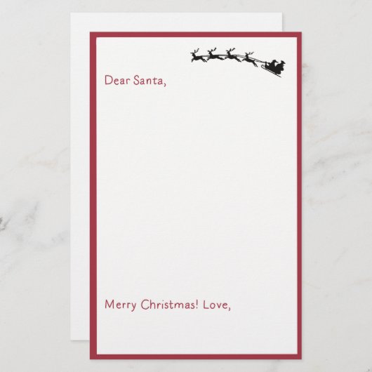 Santa -親愛子供の手紙Santa Unlined (正面/裏面)