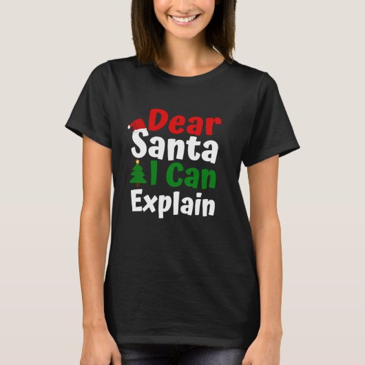 Santa 親愛 Iはシャツの女の子の男の子を説明できる Tシャツ (正面)