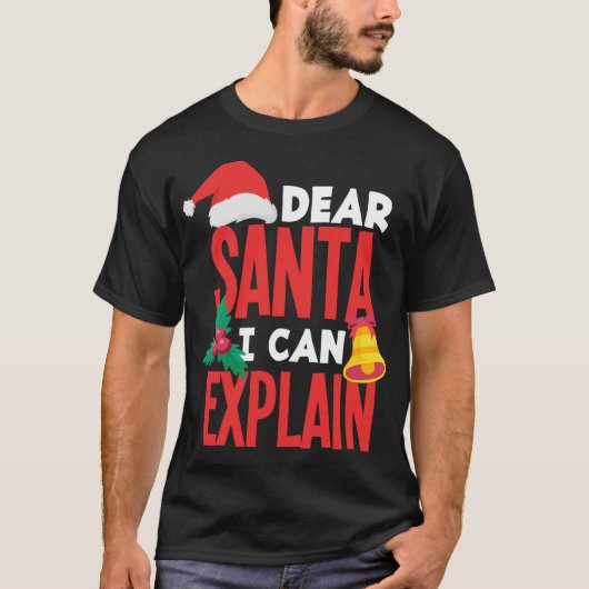 Santa 親愛 IはSanta Hatの悪い動作Chを説明できる Tシャツ (正面)