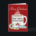 Santa、親愛Define Good Christmas Mug Card シーズンカード<br><div class="desc">かわいい小さなデザインの休日のために…この製品で使用されているイメージはパブリックドメインではない。これらのデザイン、画像、イラストレーション、写真、アートなどをコピー、複製、変更、スキャンすることはでき書ない。お客様は、お客様のビジネス飾または個人の使用に関して、お客様のウェブサイトを使用したり、追加の製品を作成したりするために使用してはならない。グラフィックスとデザイン(marlodeedesigns.com)</div>