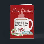 Santa、親愛Define Good Christmas Mug Card シーズンカード<br><div class="desc">かわいい小さなデザインの休日のために…この製品で使用されているイメージはパブリックドメインではない。これらのデザイン、画像、イラストレーション、写真、アートなどをコピー、複製、変更、スキャンすることはでき書ない。お客様は、お客様のビジネス飾または個人の使用に関して、お客様のウェブサイトを使用したり、追加の製品を作成したりするために使用してはならない。グラフィックスとデザイン(marlodeedesigns.com)</div>