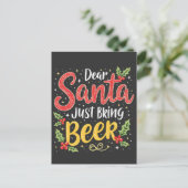 Santa、親愛Just Bring Beer Santa Clause シーズンポストカード (スタンド正面)
