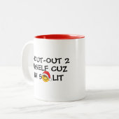 Santa 飲 Emoji Coffee Mag - Lit クール Two Tone ツートーンマグカップ (正面左)