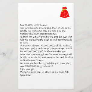 Santa 2文房具からの個人用に設定できる文字 便箋