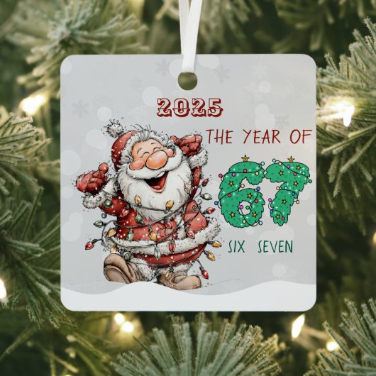 Santa 2025 Year of Six Seven Christmas Ornament メタルオーナメント (インサイチュ)