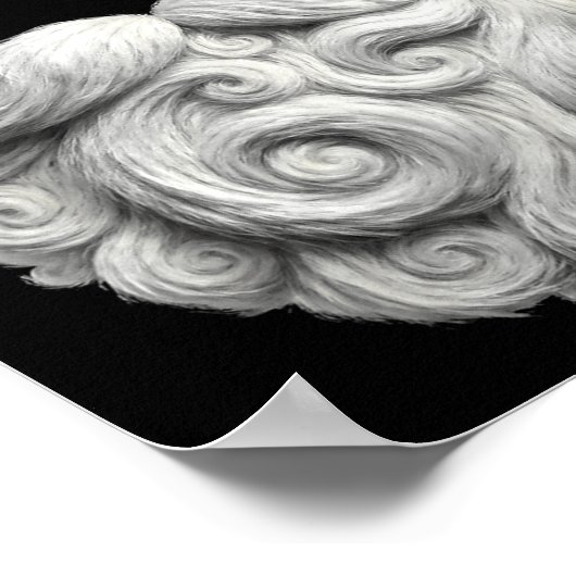 Santa 67 6 7 Six Seven Beard Cool Realistic ポスター (角)