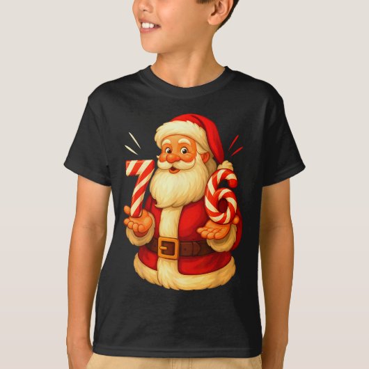 Santa 67 Candy Cane Six Seven Santa Claus Funny Ch Tシャツ (正面)