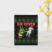 Santa 67 Christmas Ugly Sweater Fingers Six Seven  カード (黄色い花)