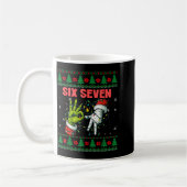 Santa 67 Christmas Ugly Sweater Fingers Six Seven  コーヒーマグカップ (左)
