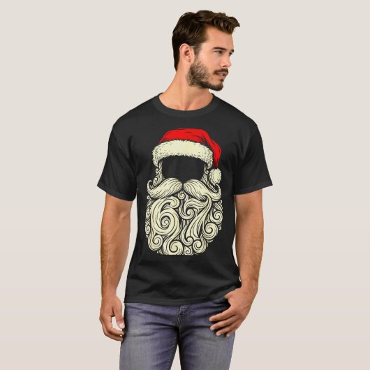 Santa 67 Hidden In Beard Christmas Tシャツ (正面フル)