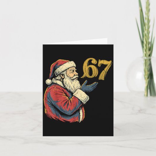Santa 67 Number Funny Christmas Meme Se  カード (正面)