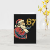 Santa 67 Number Funny Christmas Meme Se  カード (黄色い花)