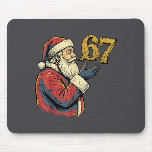 Santa 67 Number Funny Christmas Meme Se  マウスパッド (正面)