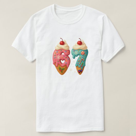 Santa 67 SVG PNG Christmas Funny Six Seven Meme Vi Tシャツ (デザイン正面)
