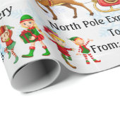 Santa Add Child's NAMEからの北極デリバリー ラッピングペーパー (ロールコーナー)