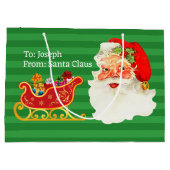 Santa Add Child's Name 読簡単 Young Kidsより ラージペーパーバッグ (裏面)