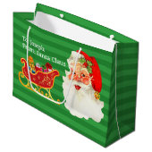 Santa Add Child's Name 読簡単 Young Kidsより ラージペーパーバッグ (正面アングル)
