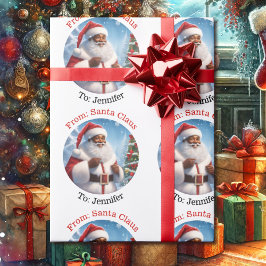 Santa Add Child's Name African Americanより ラッピングペーパー