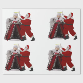 Santa Adjusting a Halo Wrapping Paper ラッピングペーパー