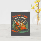 Santa &amp; Jesus Back In Town Merry Christmas, Ho カード (黄色い花)