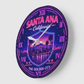 Santa Ana California Sunset ラージ壁時計 (傾斜)